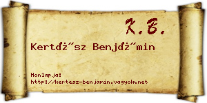 Kertész Benjámin névjegykártya