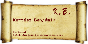 Kertész Benjámin névjegykártya